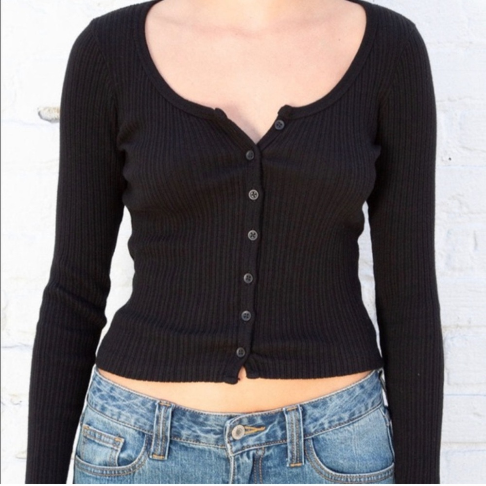 Brandy Melville long sleeve black button up new